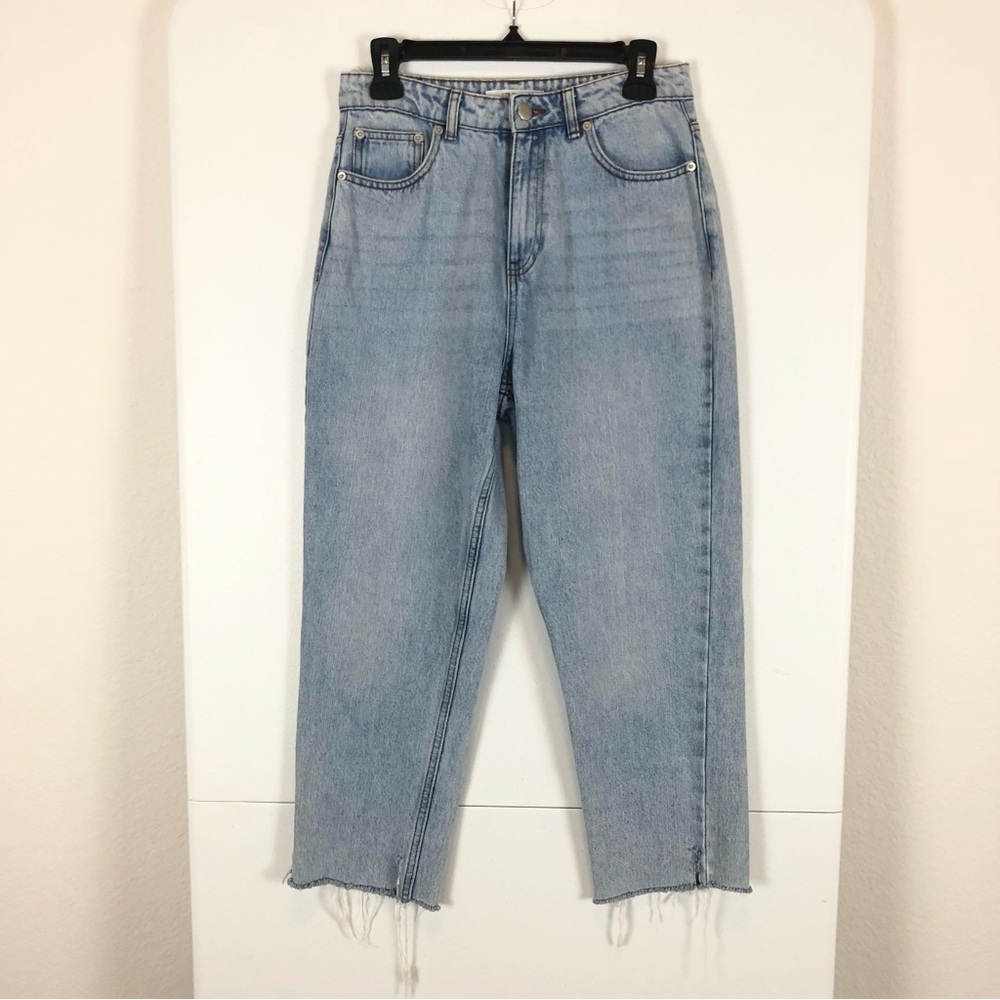 12th‎ Tribe Baggy Jeans Women's 29 (29x25) Blue Pleated Light Wash Raw Hem